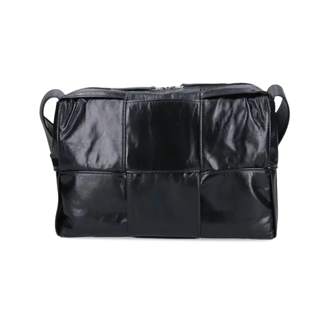 Bottega Veneta Black Intrecciato Leather Arco Camera Shoulder Bag 731165